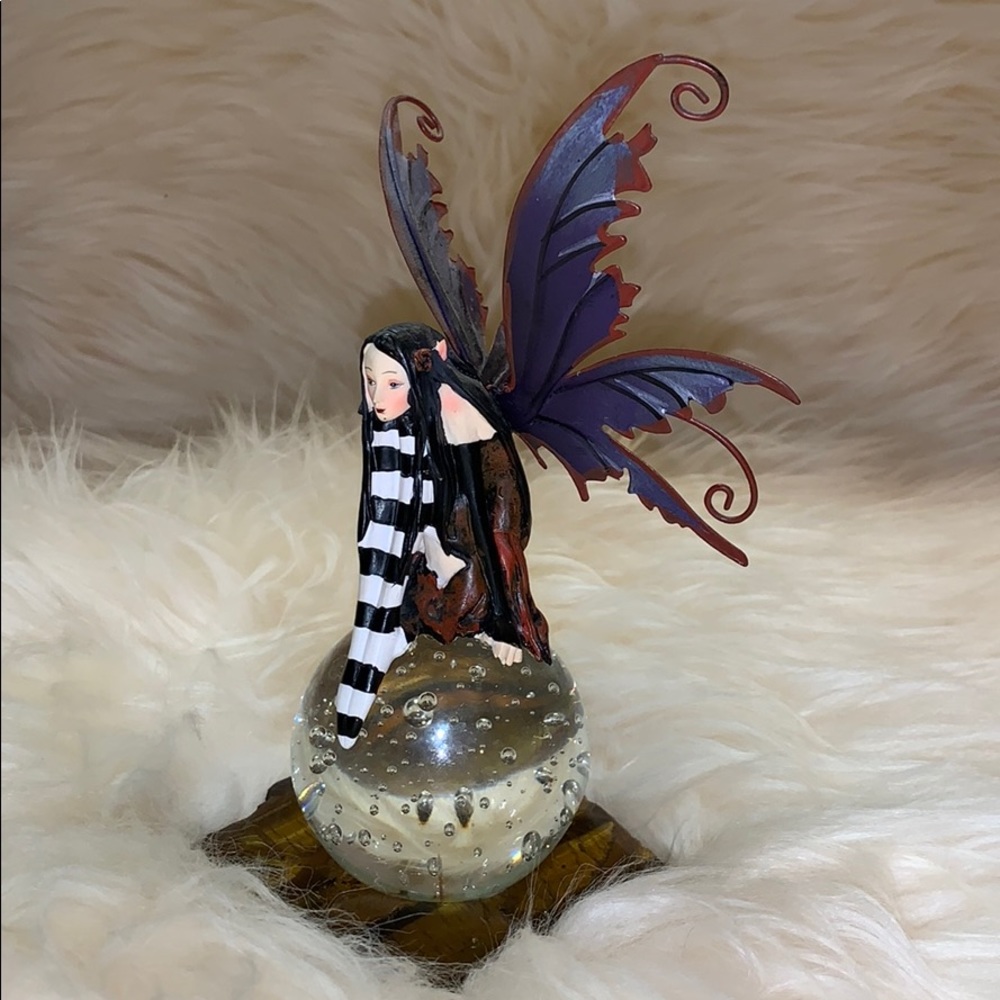 SALE!! Night fairy on crystal ball paper weight pagan